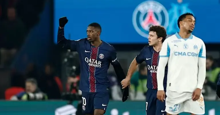 মার্সেইর বিপক্ষে জোড়া গোল করেছেন দেম্বেলে